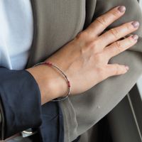 Bransoletka urodzeniowa październik - turmalin, hematyt i srebro