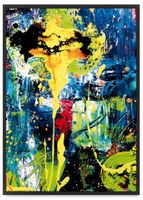 Plakat abstrakcja rozlana farba 30x40 cm w czarnej ramie