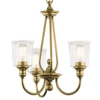 Żyrandol LAMPA wisząca Waverly KL-WAVERLY3-NBR Elstead KICHLER industrialna OPRAWA metalowy ZWIS na łańcuchu mosiądz przezroczysty