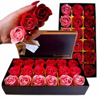 Prezent na dzień babci urodziny walentynki flowerbox róże mydlane kwiaty