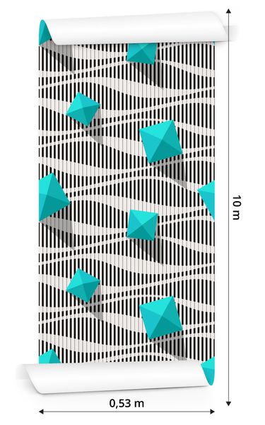 Tapeta Piramidy na Czarno - Białym Tle - Efekt 3D zdjęcie 3
