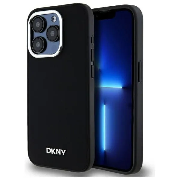 Etui DKNY Plain Logo MagSafe na iPhone 15 Pro - czarne zdjęcie 1