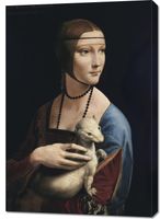 Obraz 70x100cm Dama z Łasiczką, Da Vinci Vintage do Salonu