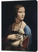 Obraz 70x100cm Dama z Łasiczką, Da Vinci Vintage do Salonu