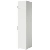 Szafa uchylna z półkami i nadstawką Napoli 1D 50 Biała (czarny uchwyt)