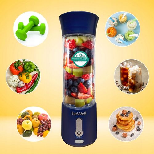 BLENDER KIELICHOWY DO SMOOTHIE KOKTAJLI RĘCZNY beWell Plus 500ml PRZENOŚNY na Arena.pl