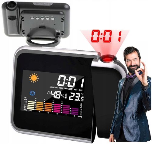 AP28 STACJA POGODY BUDZIK ZEGAR PROJEKTOR ZEGAREK na Arena.pl