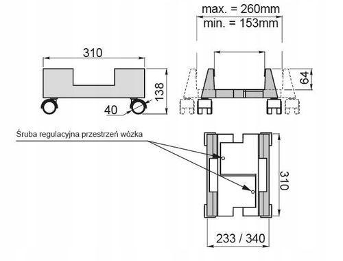 PODSTAWKA POD KOMPUTER STACJONARNY PC NA KÓŁKACH WÓZEK STOJAK REGULOWANY na Arena.pl