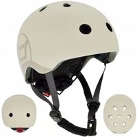 SCOOTANDRIDE KASK Dla Dzieci Lekki Regulowany Lampka LED S-M Ash 3 lata+