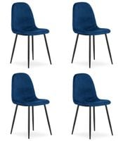 Krzesło granatowe welurowe PADVA nogi czarne do kuchni jadalni x4 szt.
