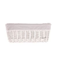 Wiklinowy Kosz Regałowy Kosz do Łazienki Wybielany Obszyty 38x28 H20 cm
