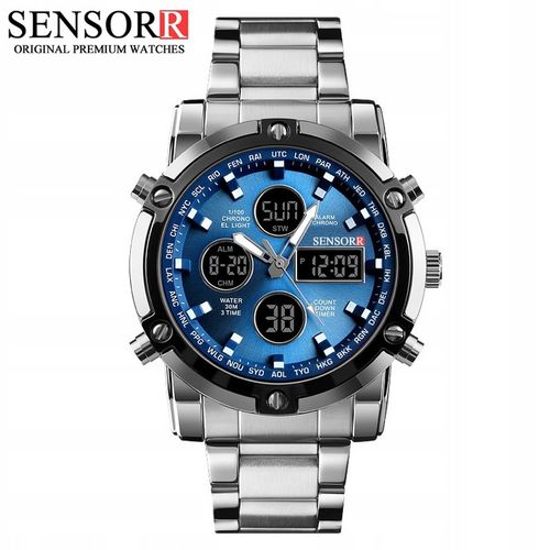ELEGANCKI ZEGAREK MĘSKI NA BRANSOLECIE ELEKTRONICZNY WSKAZÓWKOWY SENSORR na Arena.pl