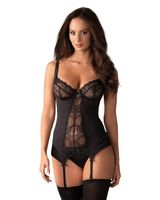 gorset czarny z figami heartina l/xl obsessive