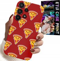 ETUI DO SAMSUNG GALAXY A13 4G - WZÓR Z WESOŁĄ PIZZĄ NA CZERWONYM TLE