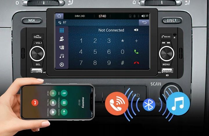 RADIO SAMOCHODOWE 1 DIN USB DOTYKOWE ANDROID AUTO CARPLAY MIRROR LINK zdjęcie 14