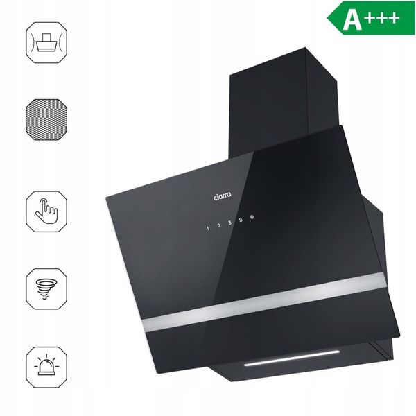 Okap ścienny Ciarra CBCB6736H 60 cm 650 m³/h Czarny zdjęcie 2