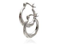 ELEGANCKIE KLASYCZNE SREBRNE KOLCZYKI PLECIONE SKRĘCANE KOŁA KÓŁKa