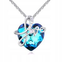 16 0180 Łańcuszek Wisiorek Serce Love Szmaragd kpl prezent