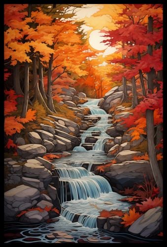 Plakat 40x60cm Jesienne Wodospady na Arena.pl