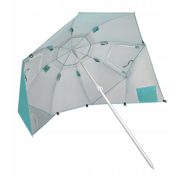 Duży parasol plażowy 2w1 namiot parawan ogrodowy składany w pokrowcu zdjęcie 9
