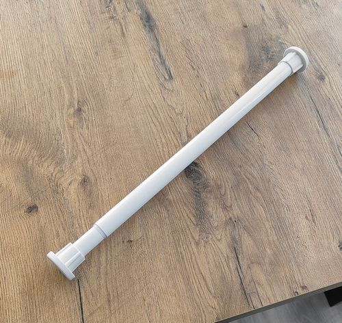 DRĄŻEK ROZPOROWY DO SZAFY PRALNI ZASŁON GARDEROBY REGULOWANY 50-80cm BIAŁY na Arena.pl