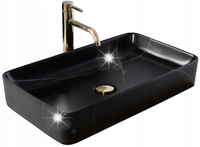 Umywalka Nablatowa Denis Black Stone Marble Rea