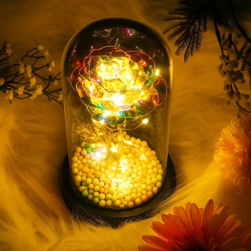 Wieczna róża w szkle kopuła led szkło świecąca lampka na prezent wzór 4 na Arena.pl