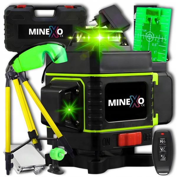 POZIOMNICA LASEROWA LASER KRZYŻOWY 4D 360 + STATYW 16 linii laserowych zdjęcie 5