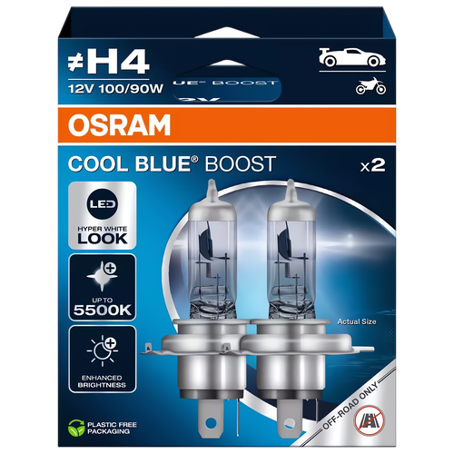 ŻARÓWKI H4 OSRAM COOL BLUE BOOST NEXT 5500K BIAŁE na Arena.pl