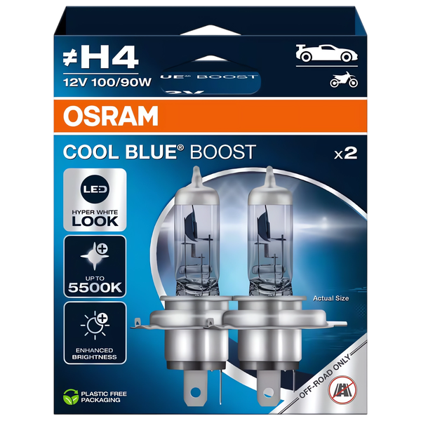 ŻARÓWKI H4 OSRAM COOL BLUE BOOST NEXT 5500K BIAŁE zdjęcie 3