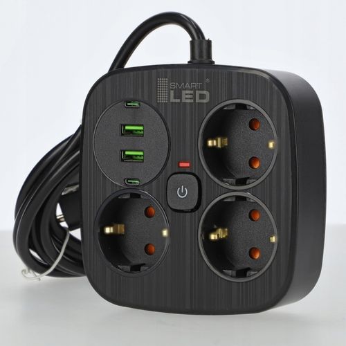 Przedłużacz Listwa Zasilająca Sieciowa 3 Gniazda 230V 3M 4x USB na Arena.pl