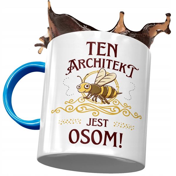 Kubek Błękitny Dla Architekta Ten Architekt Jest Z Nadrukiem Ze Zdjęciem zdjęcie 1