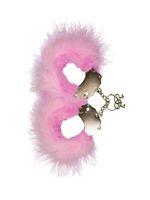 kajdanki śmieszna zabawka kadanki   metallic handcuffs,feather cov
