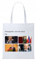 Donald Tusk Platforma Torba Eco Biała Shopper Z Nadrukiem Ze Zdjęciem