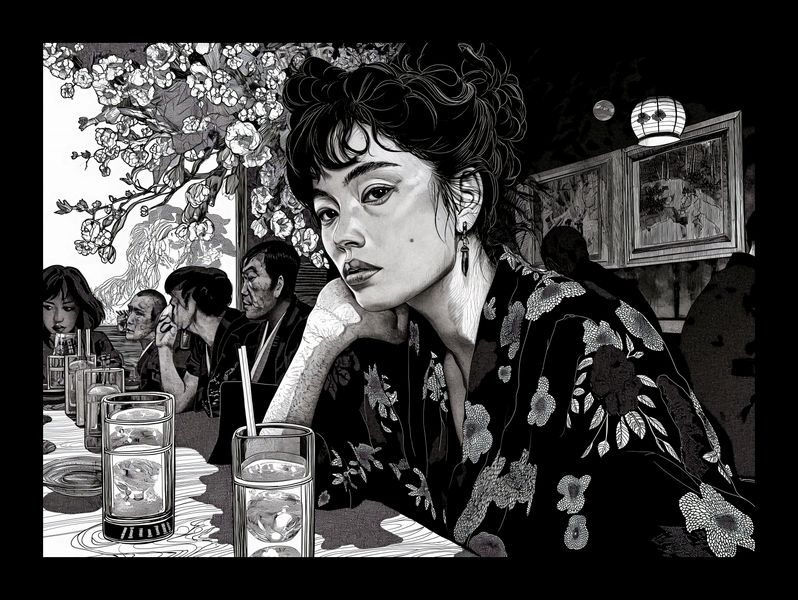 Plakat 18x13cm Czarne Kimono zdjęcie 2