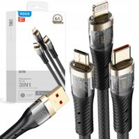 Kabel Rock USB - USB typ C / microUSB / Lightning 1,5 m czarny
