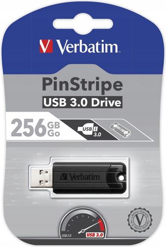 Pendrive Verbatim PinStripe 256GB USB 3.0 Black na Arena.pl