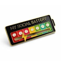 Social Battery | 3 cm | Metal | Przypinka | Original