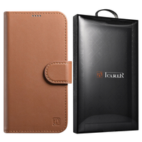 icarer wallet case 2in1 etui iphone 14 plus skórzany pokrowiec z