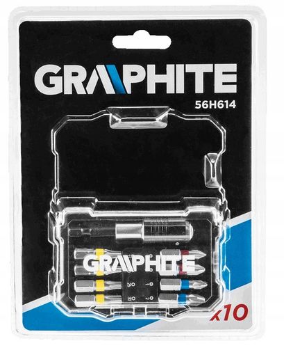 WIERTARKO WKRĘTARKA AKUMULATOROWA GRAPHITE + ZESTAW BITÓW 10 szt. na Arena.pl