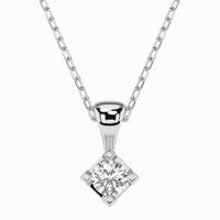 naszyjnik z białego srebra 925 z diamentem (brylantem) 0,08 ct lab
