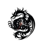 Zegar ścienny z płyty winylowej Ziejący smok 35.5