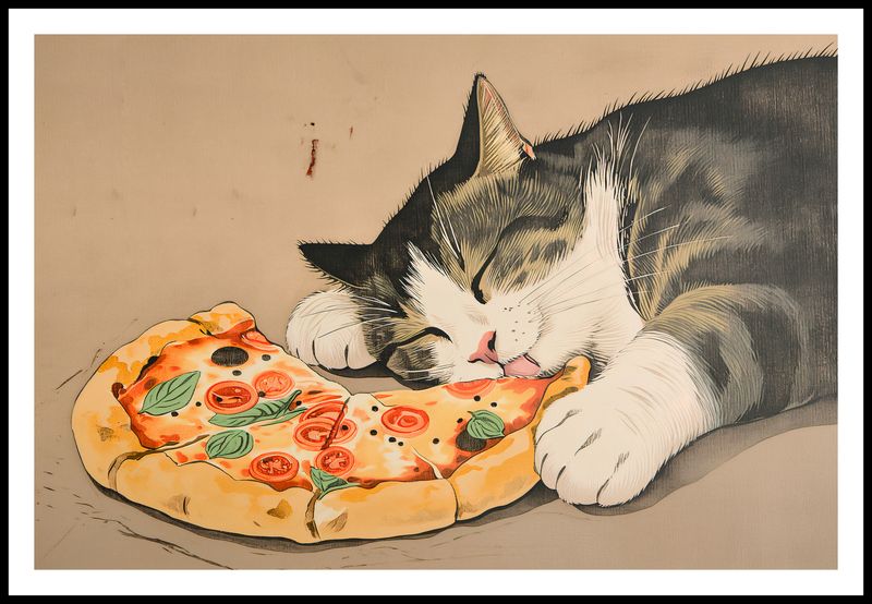 Plakat 91,5x61cm Pizza Dla Kota zdjęcie 3