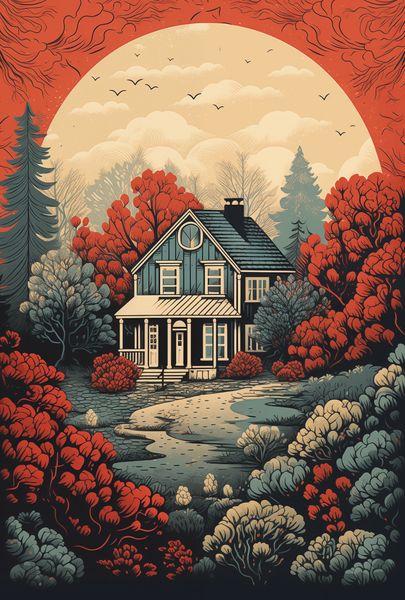 Plakat 61x90,5cm Idylla Rustykalna zdjęcie 1