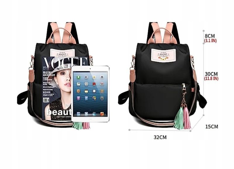 Plecak Torebka Torba Damski Plecaczek 2W1 Pojemny zdjęcie 7