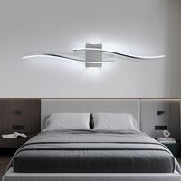 LAMPA ŚCIENNA LED KINKIET SREBRNY NOWOCZESNY DO SALONU KORYTARZA 27W 6500K…