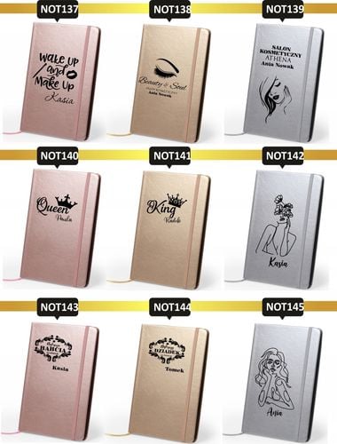 Notes metaliczny A5 nadruk UV WALENTYNKI planner NOTATNIK na Arena.pl