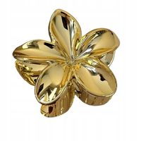 Piękna spinka klamra akrylowa kwiatek hawajski 8cm żółte złoto