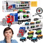 Auto LAWETA ZDALNIE STEROWANA Zestaw Aut Samochód terenowy zabawka