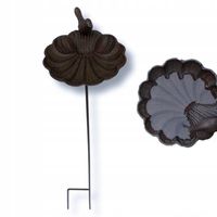 POIDEŁKO ŻELIWNE DLA PTAKÓW do trawnika czarne figurka ptaka ogrodowe